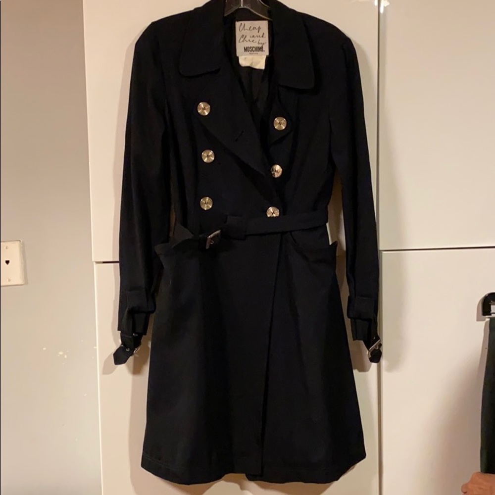 Vintage Mochino cheap &chic  trench coat in Navy Blue